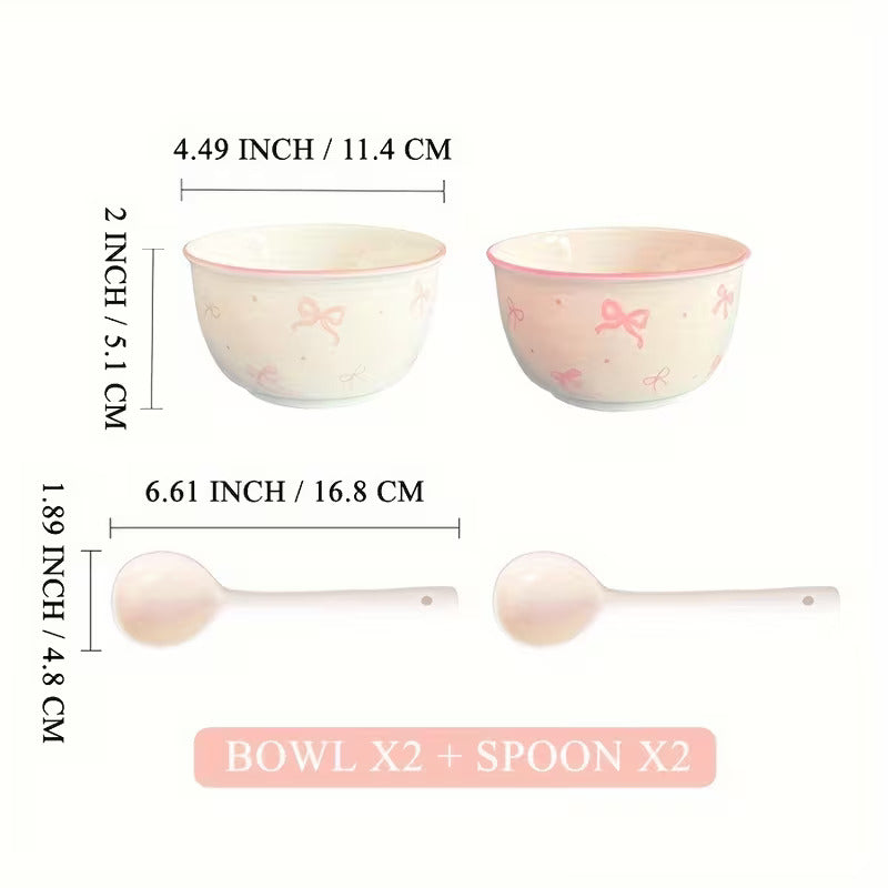 A Little Bowl of Love Set with spoons (4 pcs)