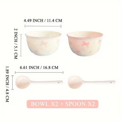 A Little Bowl of Love Set with spoons (4 pcs)