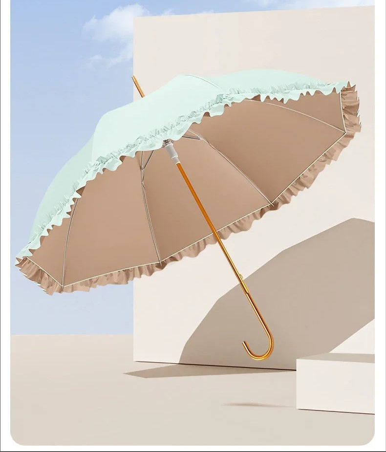 Sweet Frill Semi Automatic Umbrella | UV and Rain protection