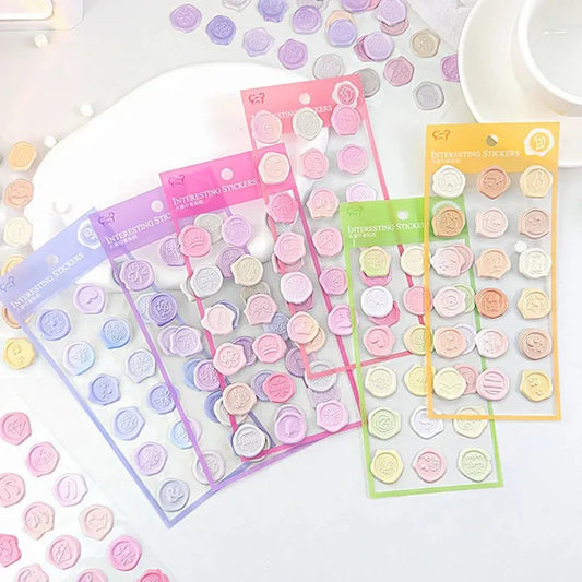 Pastel Faux Wax Seal Sticker Sheet | Set of 3