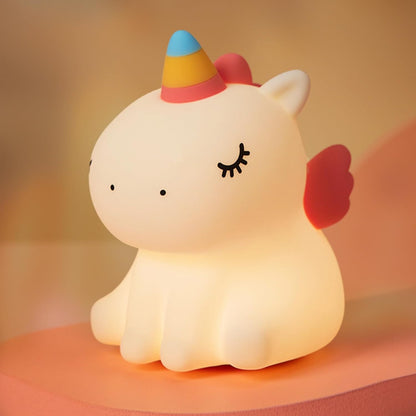 Silicone Unicorn Night Lamp Rechargeable Cute Lamp with 3 Level Brightness