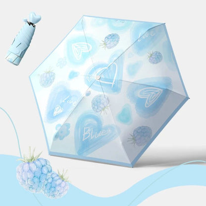 Petite Heart Compact Pocket Umbrella | For rains and sunny day | UV Protection