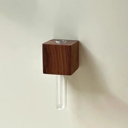 Minimalist Wooden Flower Vase Fridge Magnet | Set of 2