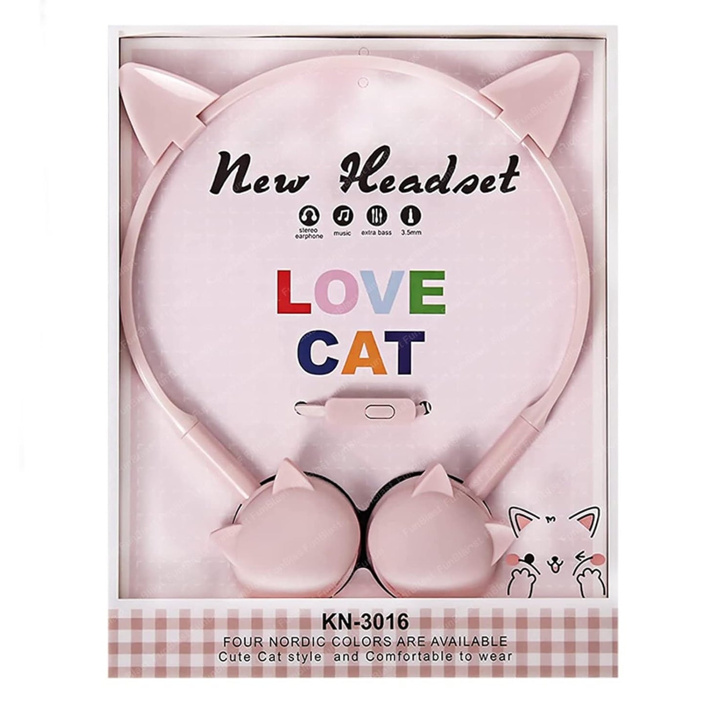 Cute Cat Wired Headphones