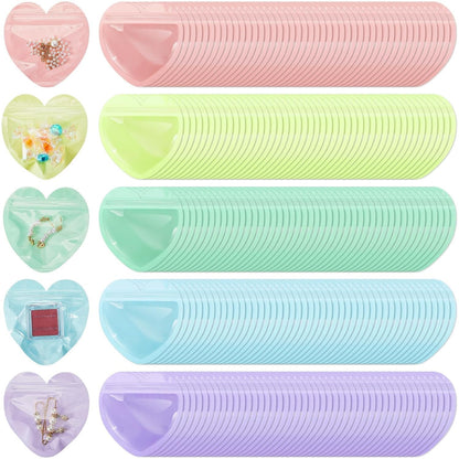 Cute Heart shaped clear pouches for jewellery/candies packaging | 3.3x2 inches