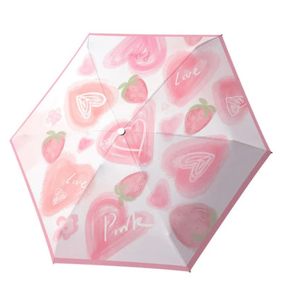 Petite Heart Compact Pocket Umbrella | For rains and sunny day | UV Protection