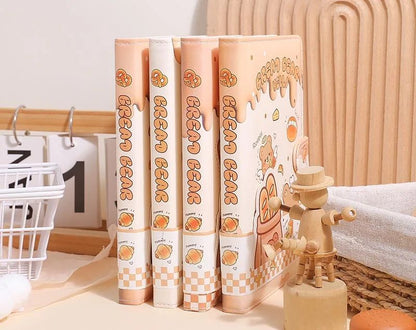 Cute Bread Bear A5 Daily Planner Journal  | PU Leather Diary with Magnetic Closure