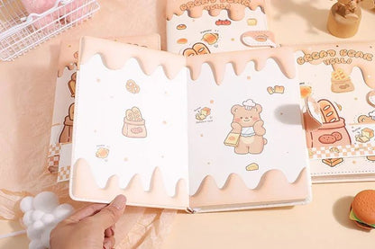 Cute Bread Bear A5 Daily Planner Journal  | PU Leather Diary with Magnetic Closure
