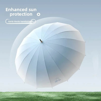 Fresh Gradient Semi Automatic Long Umbrella | UV & Rain Protection