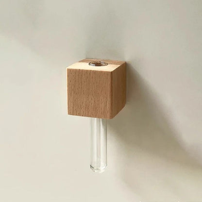 Minimalist Wooden Flower Vase Fridge Magnet | Set of 2