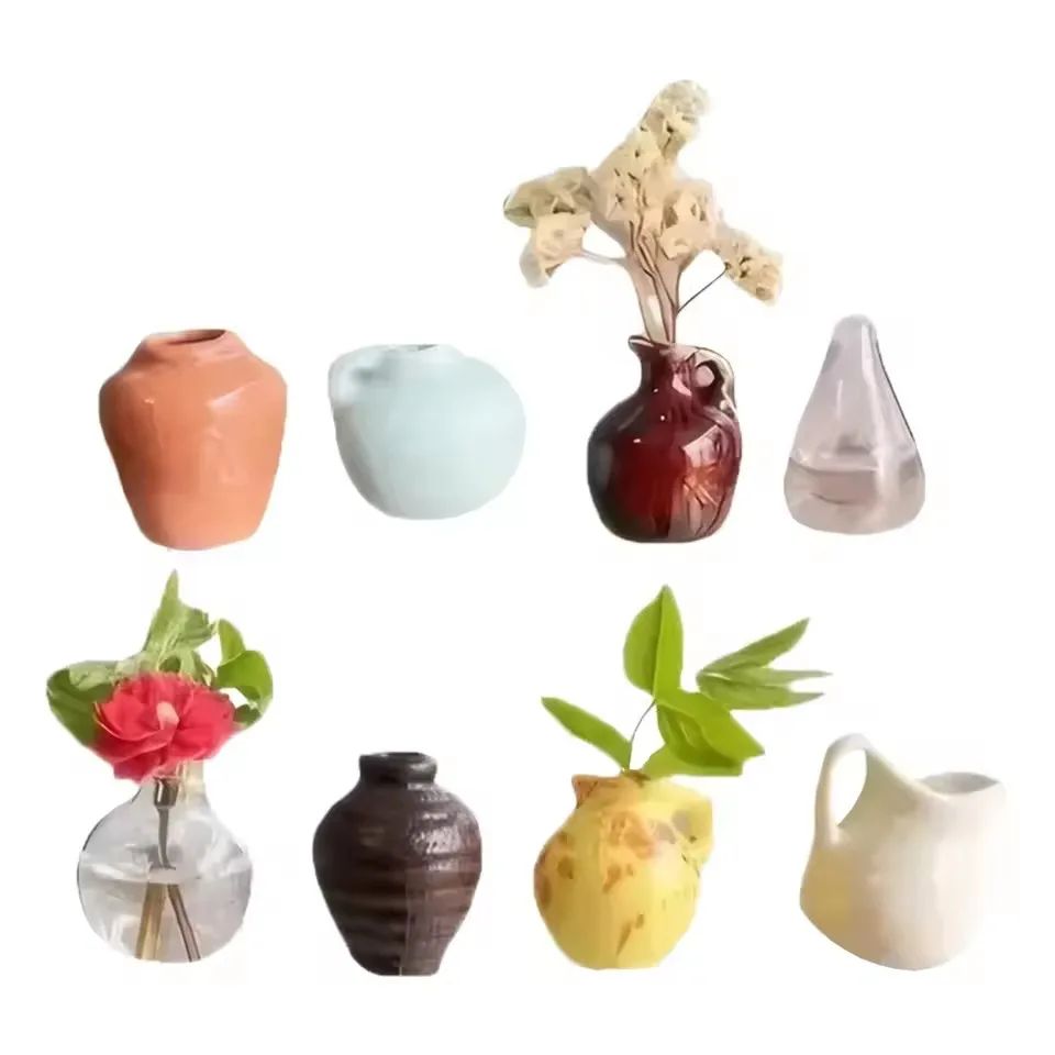 Petite Bloom Ceramic Vase Magnets (Set of 8)