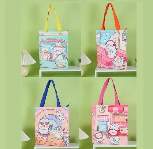 Colorful Cartoon Printed Multipurpose use Hand Bag/Tote Bag