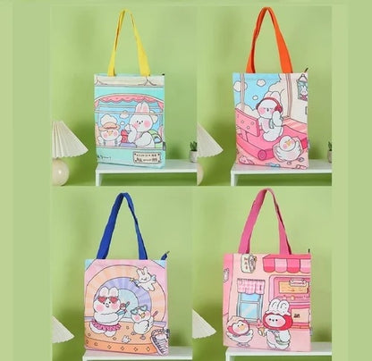 Colorful Cartoon Printed Multipurpose use Hand Bag/Tote Bag