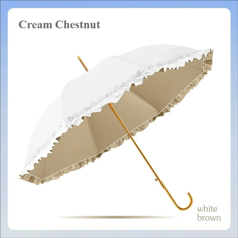 Sweet Frill Semi Automatic Umbrella | UV and Rain protection