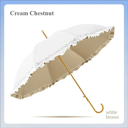 Sweet Frill Semi Automatic Umbrella | UV and Rain protection