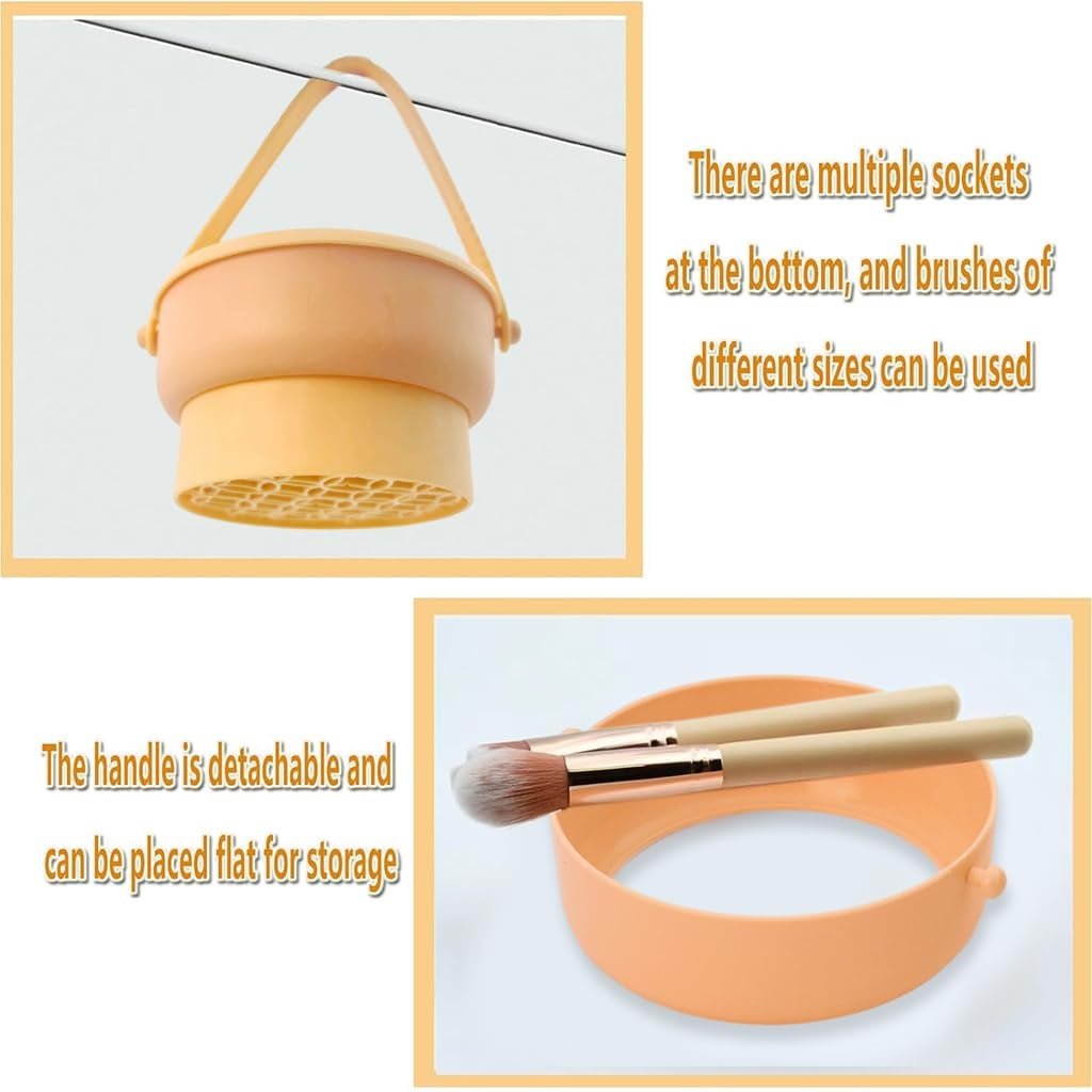 3 in 1 Makeup tools Washing Bowl Drying Basket with Silicone Handle Cleaner Sponge Cleaner 150ml - Supple Room