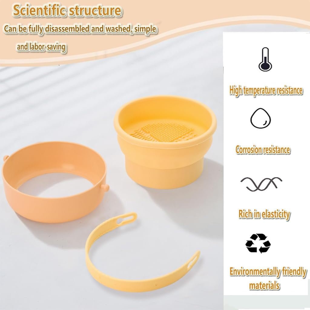 3 in 1 Makeup tools Washing Bowl Drying Basket with Silicone Handle Cleaner Sponge Cleaner 150ml - Supple Room