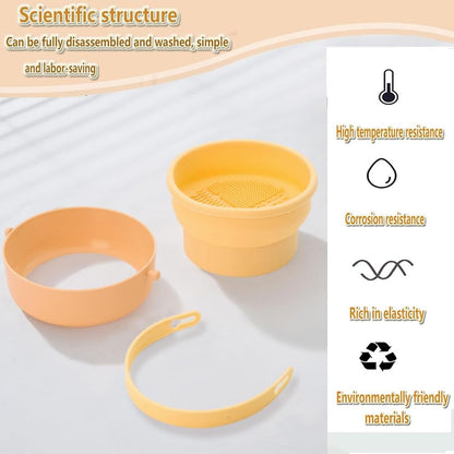 3 in 1 Makeup tools Washing Bowl Drying Basket with Silicone Handle Cleaner Sponge Cleaner 150ml - Supple Room