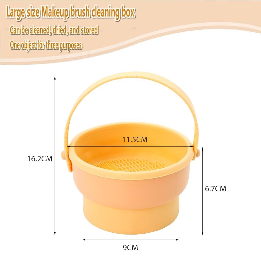 3 in 1 Makeup tools Washing Bowl Drying Basket with Silicone Handle Cleaner Sponge Cleaner 150ml - Supple Room