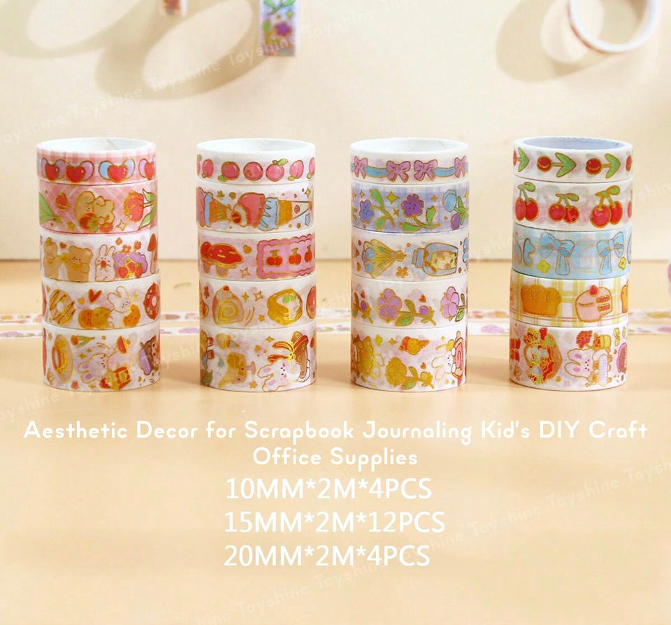 Sweet Whimsy Gold Foil Washi Tape Set (Pack of 20)