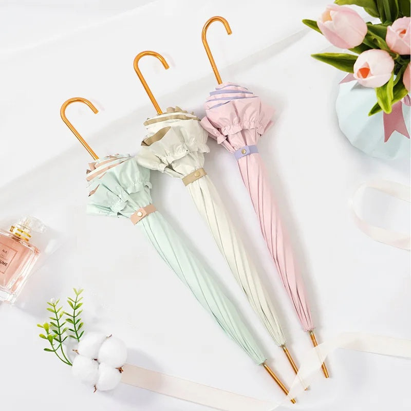 Sweet Frill Semi Automatic Umbrella | UV and Rain protection