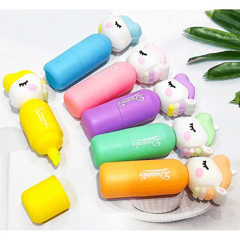 Unicorn Highlighter Marker Pen |  Pack of 6