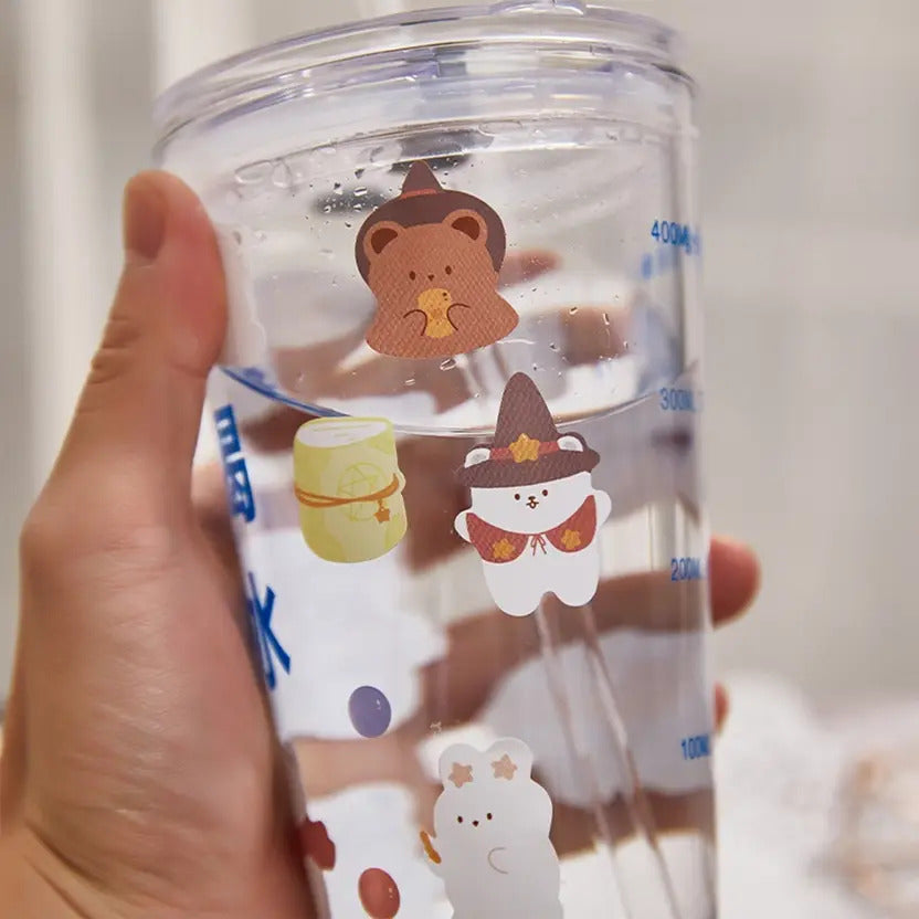 Cozy Bear Planet – Paper & PET Sticker Book (30 Sheets)