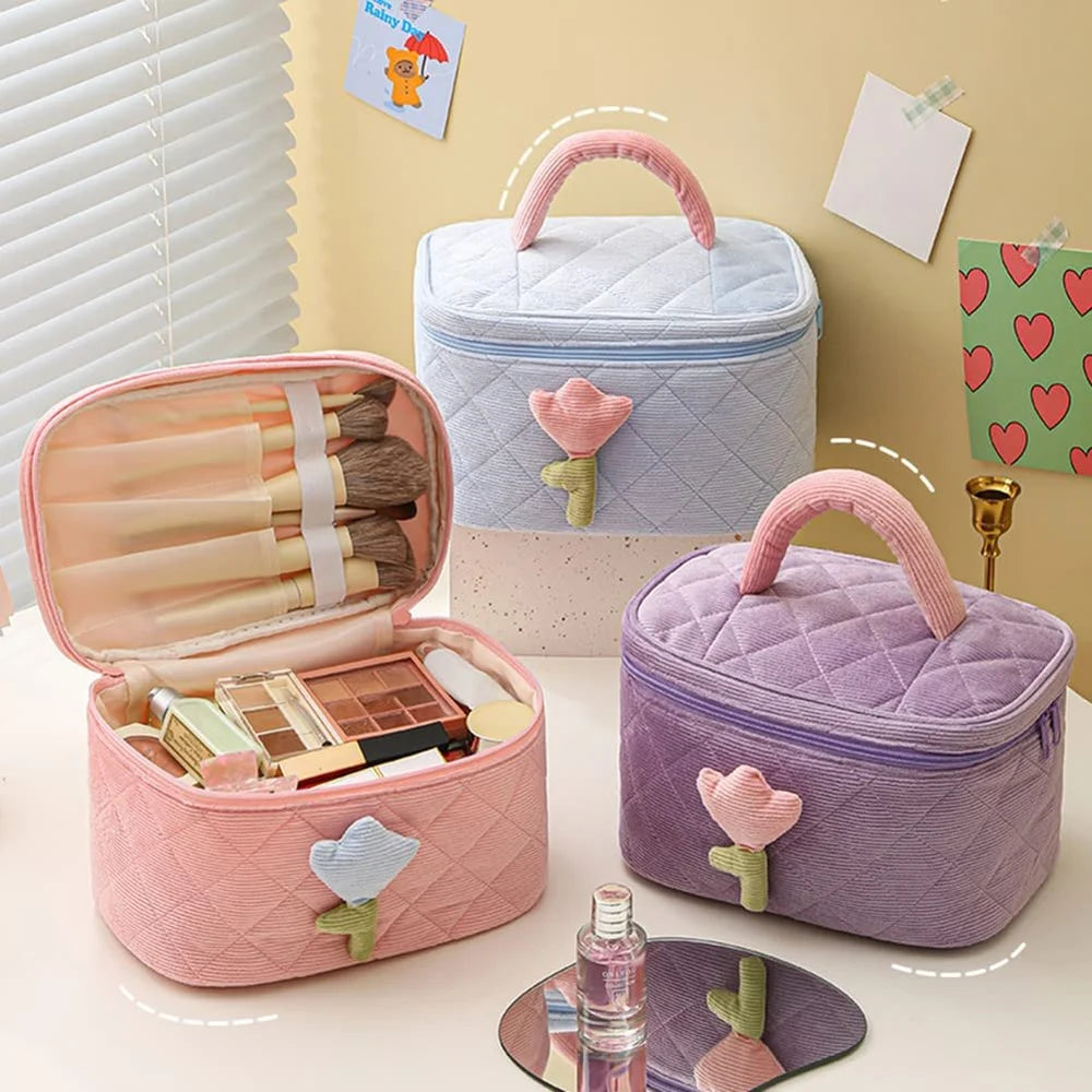 Cozy Tulip Korean Vanity Pouch