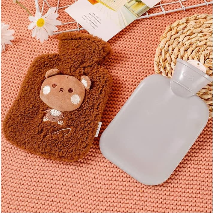 Kawaii Hot Water Bag with Fuzzy Cover