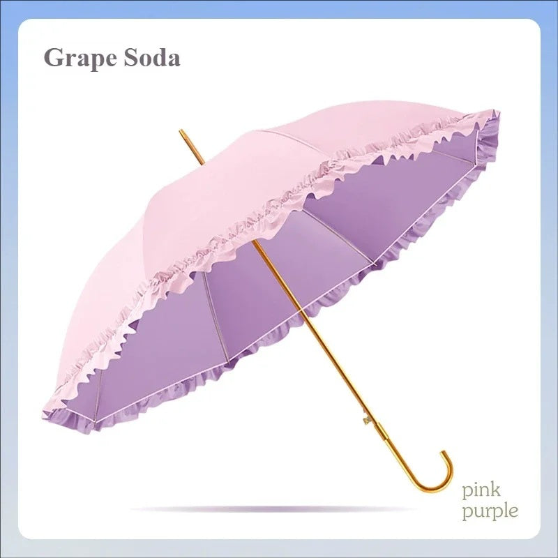 Sweet Frill Semi Automatic Umbrella | UV and Rain protection