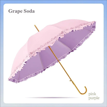 Sweet Frill Semi Automatic Umbrella | UV and Rain protection