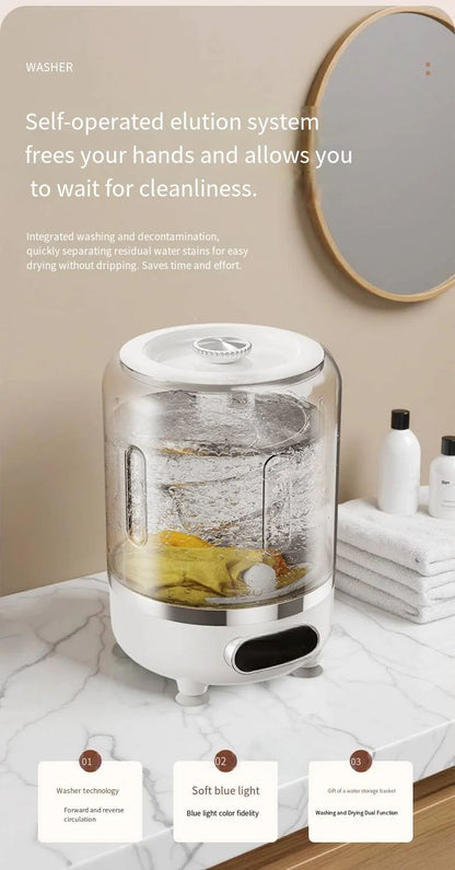 Blush Wash 3-in-1 Cordless Mini Portable Washing Machine with Spin Basket | 3 Litre