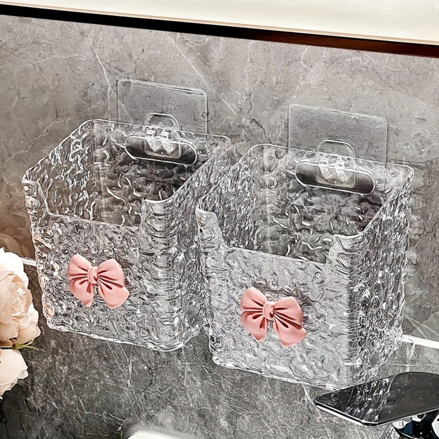 Prism Bow Self-Adhesive Wall-Mount Storage Organizer