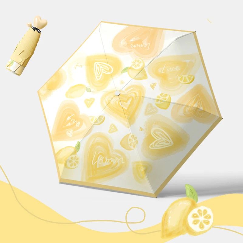 Petite Heart Compact Pocket Umbrella | For rains and sunny day | UV Protection