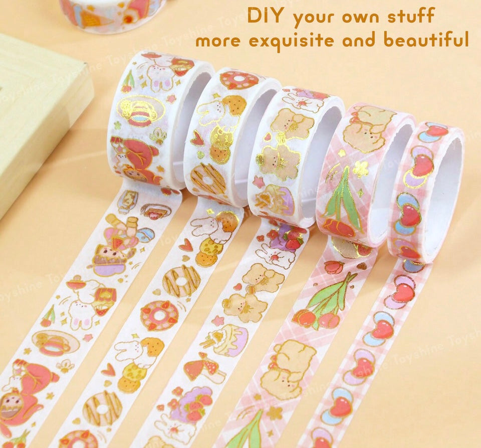 Sweet Whimsy Gold Foil Washi Tape Set (Pack of 20)