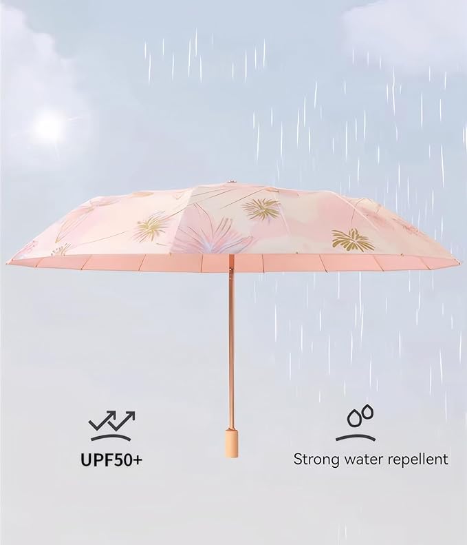 Sweet Bloom Umbrella with Pouch- UV Protection | Windproof