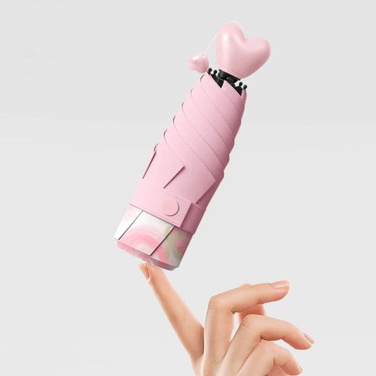 Petite Heart Compact Pocket Umbrella | For rains and sunny day | UV Protection
