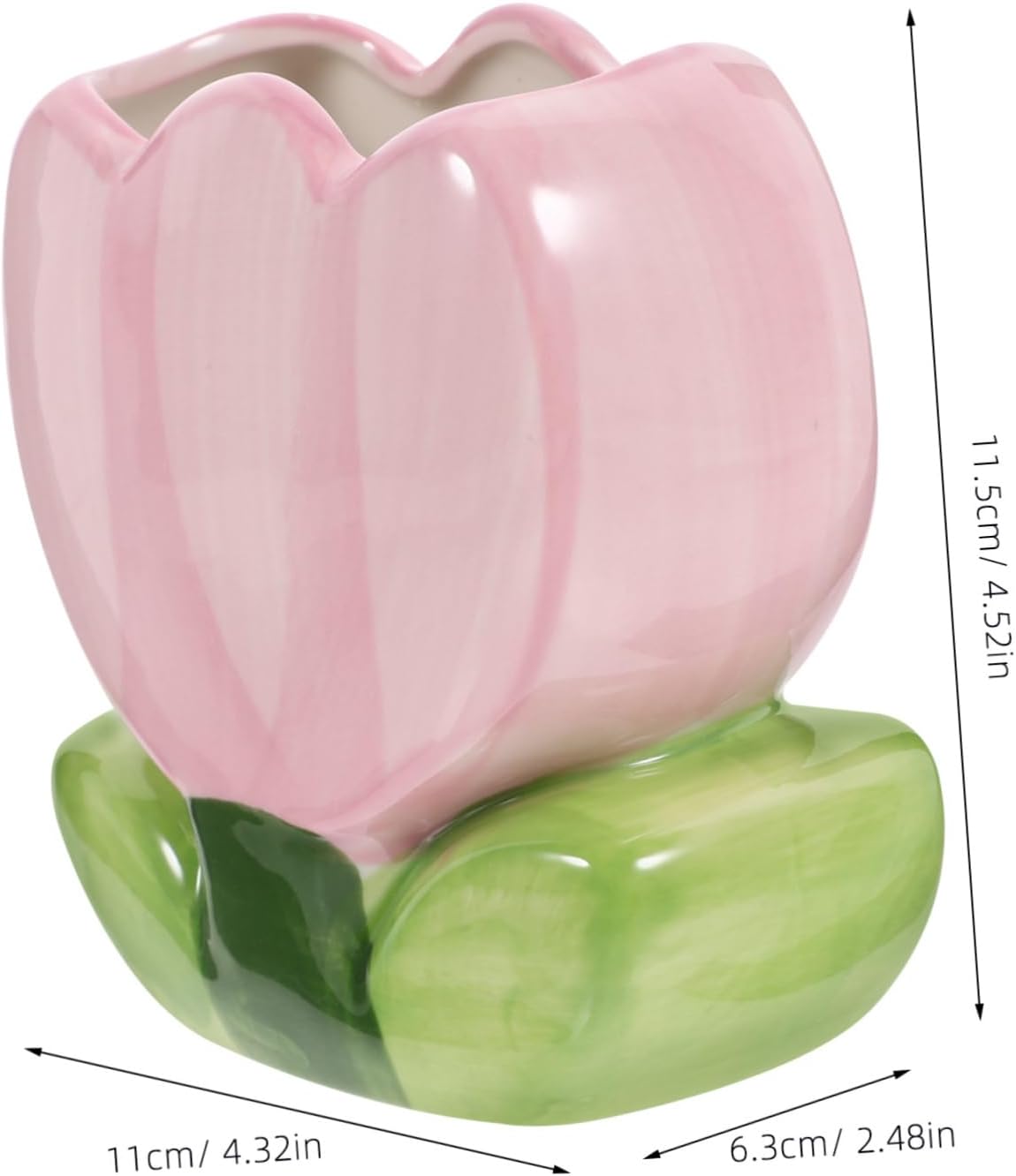 Pink Tulip Harmony Handmade Artistic Ceramic pen/ brush/ flower holder