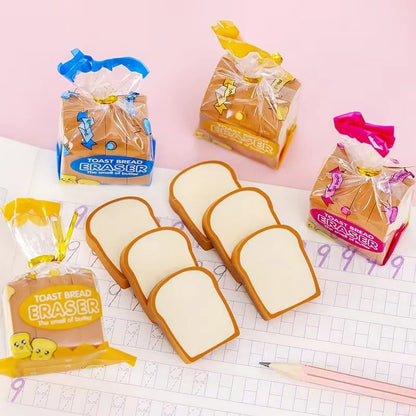 Mini Bread Slice Erasers (4 pcs in a set)