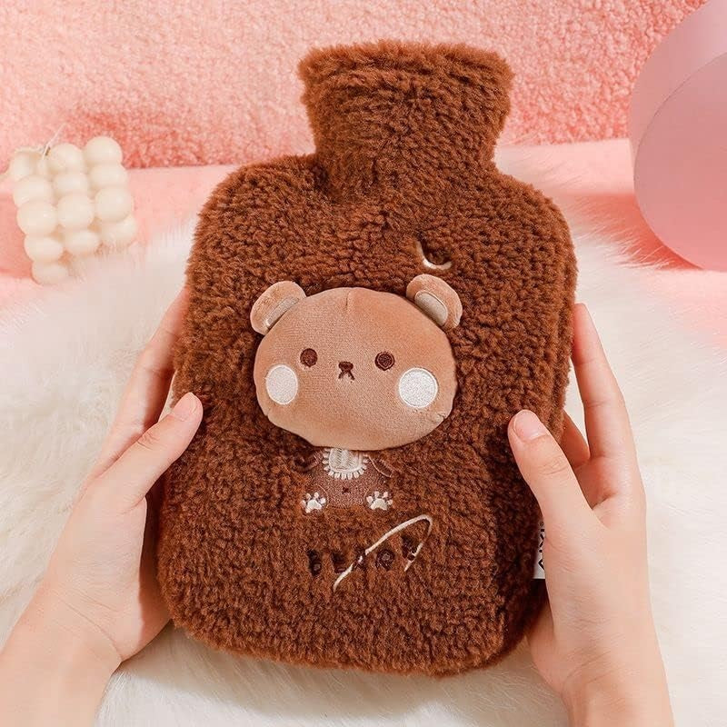 Kawaii Hot Water Bag with Fuzzy Cover