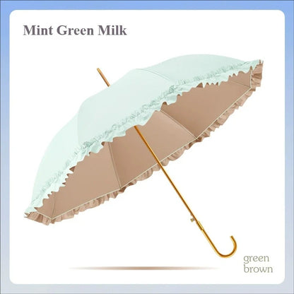 Sweet Frill Semi Automatic Umbrella | UV and Rain protection