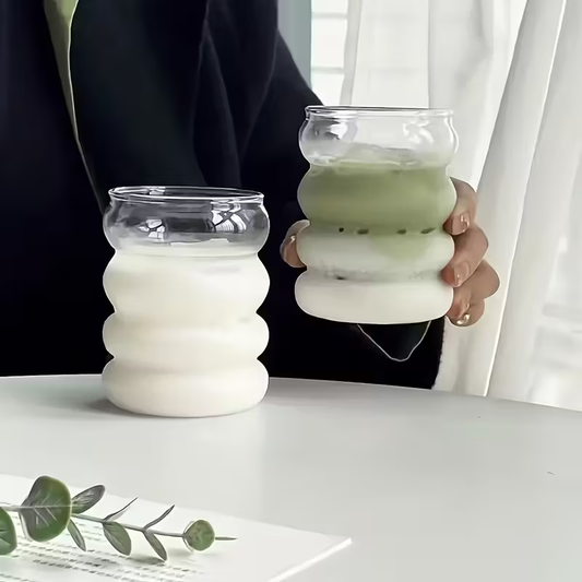 Soft Bubble Minimal Glass Tumbler | 450 ML