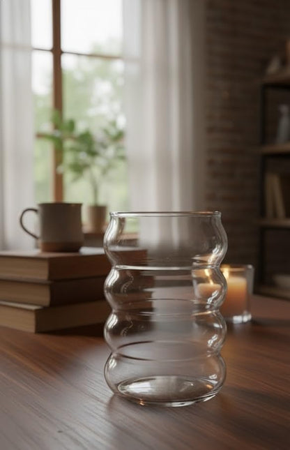 Soft Bubble Minimal Glass Tumbler | 450 ML