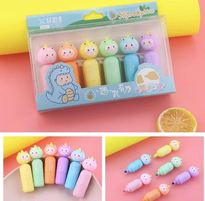 Cute Dino scribbles Highlighter set