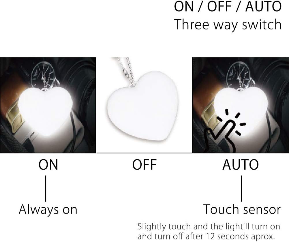Heart Glow Touch-Sensor Rechargeable LED Handbag Light