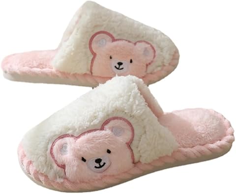 Fluffy PinkBear Comfort Slippers | Available in 3 sizes