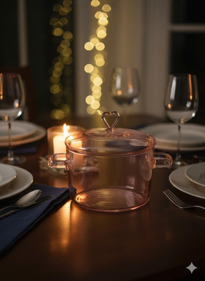 Love Simmer Borosilicate Glass Cooking Pot | 1.8 L