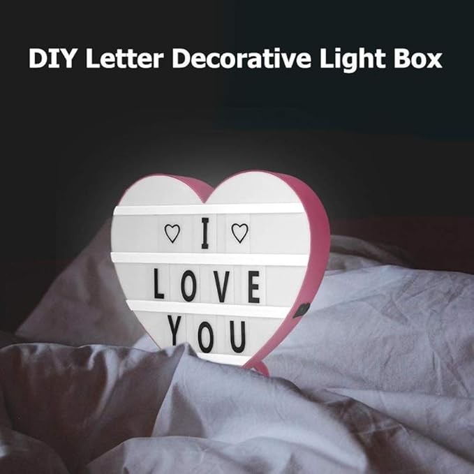 Heart Shaped LED DIY Letter Light Box Night Lamp