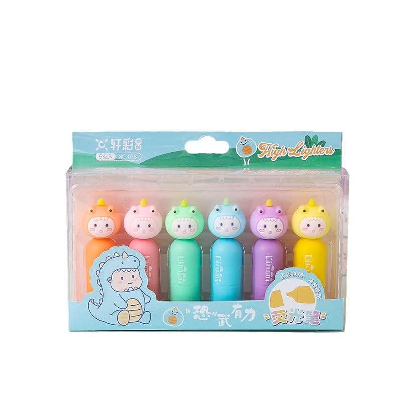 Cute Dino scribbles Highlighter set