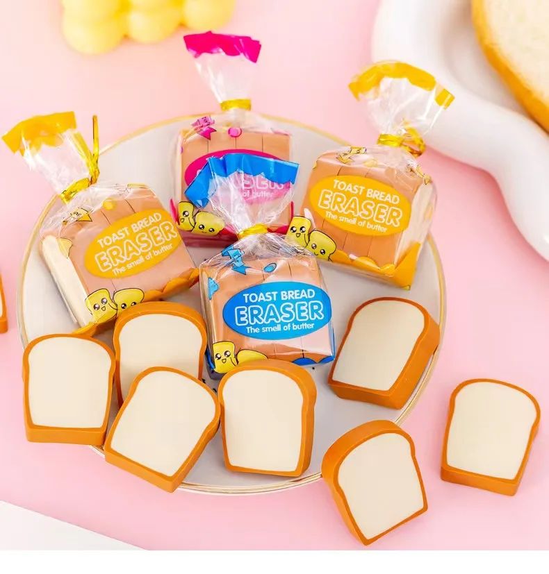 Mini Bread Slice Erasers (4 pcs in a set)